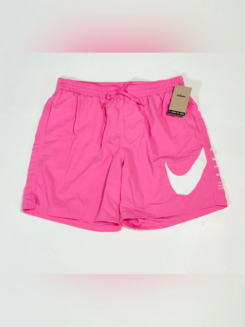 Nike Men's Hot Pink Swim Trunks with White Swoosh volley short board shorts